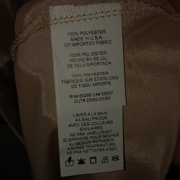 New W/Tags Bebe Taupe Spaghetti Strap Satin Slip Dress Size Medium - Picture 8 of 8